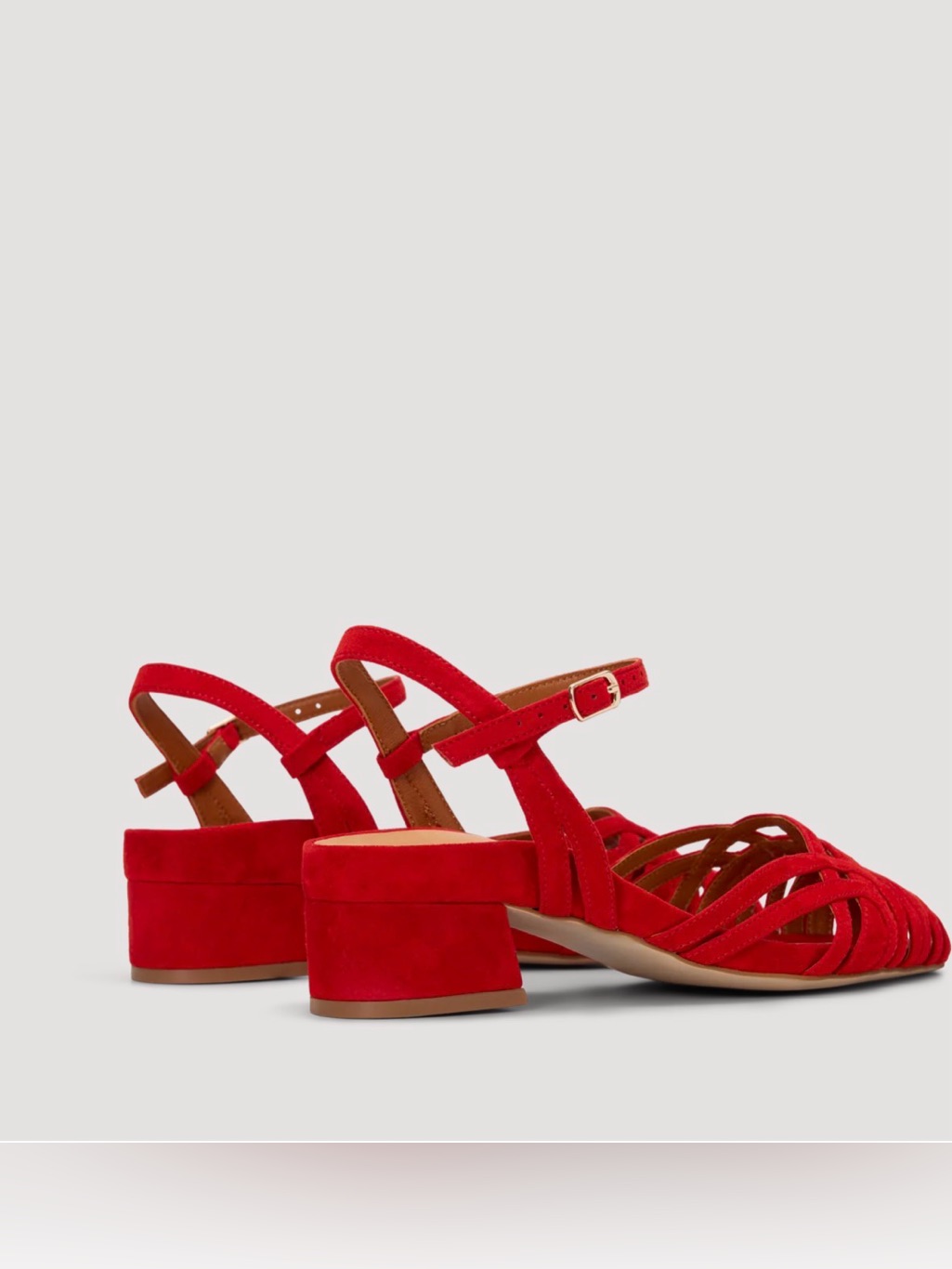 Bared Footwear Red Strappy Low Block Heel Sandals — image 6 of 8